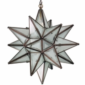 Large Partially Frosted Glass Star Light