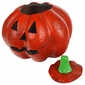 Large Rustic Painted Clay Pumpkin Jack o Lantern