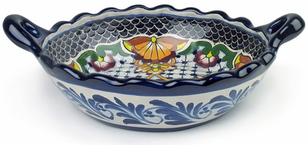 Large Talavera Cazuela Bowl - Rosario Pattern