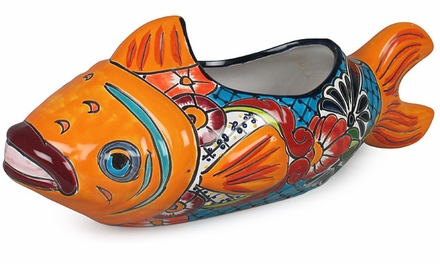 Large Talavera Fish Flower Pot