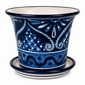 Large Talavera Flower Pot Blue & White