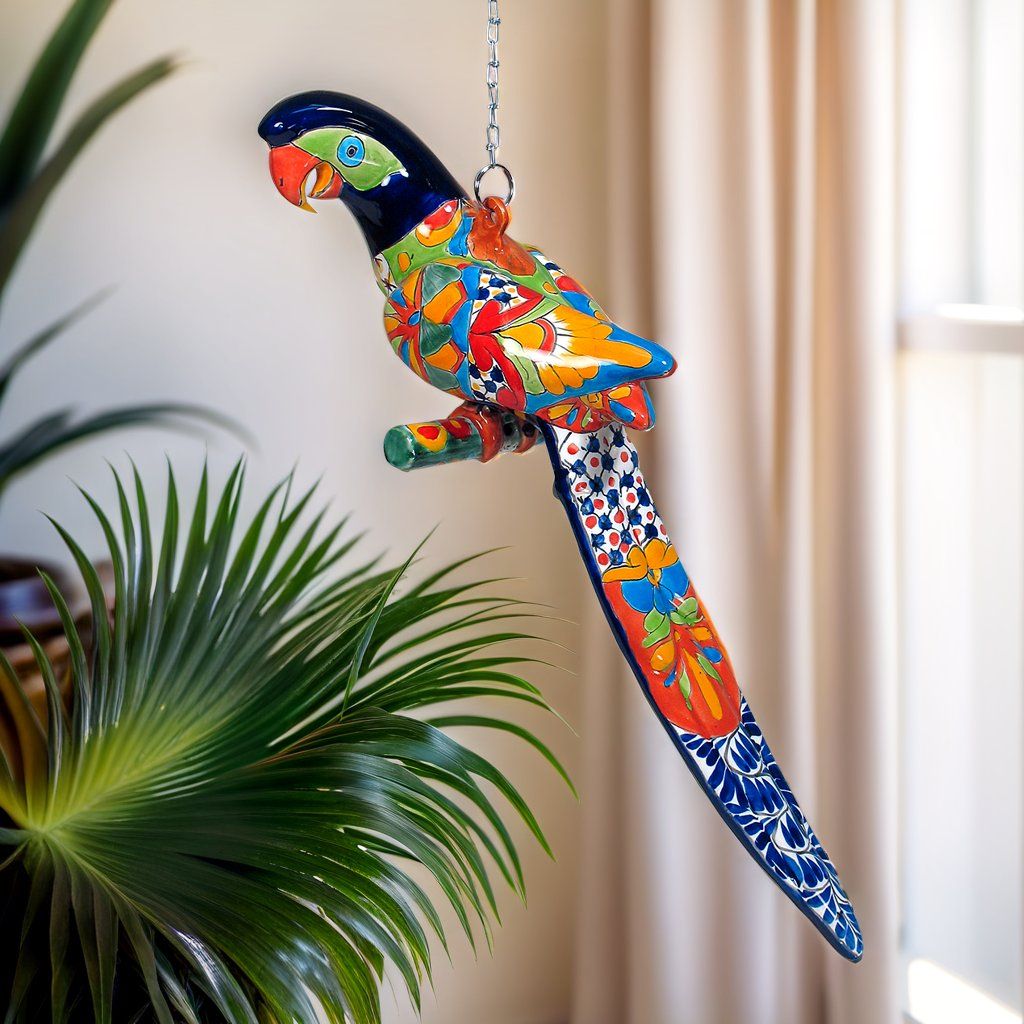 Large Hanging Talavera Macaw