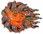 Large Talavera Sun Face with Wind Blown Flames
