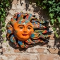 Large Talavera Sun Face with Wind Blown Flames