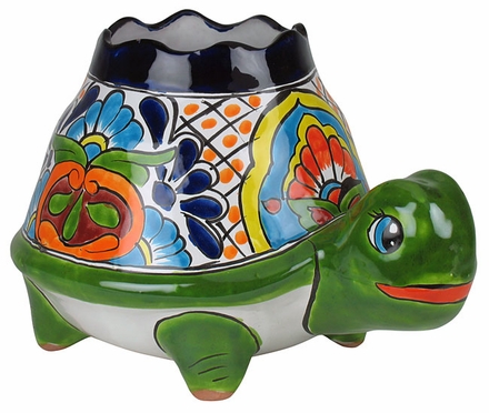 Large Talavera Turtle Flower Pot