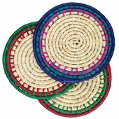 Large Woven Palm Hot Plate Holders - Set of 3