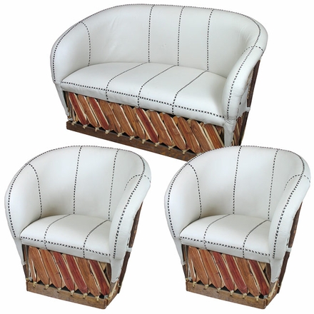Leather Equipale 3 Piece Loveseat & Chair Set