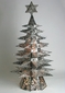 Lighted Natural Punched Tin Star Christmas Tree with Colored Marbles