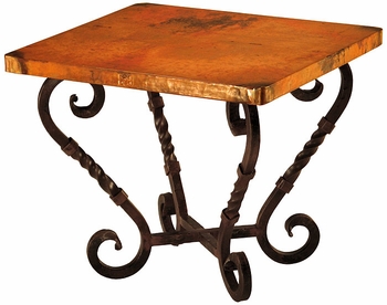 Margarita Iron Base End Table with Copper Top