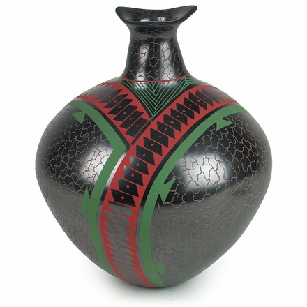 Mata Ortiz Banded Geometric Vase with Scales