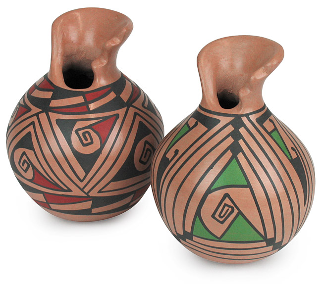 Mata Ortiz Jagged Lip Vasess Set of 2