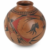 Mata Ortiz Pottery Abstract Horse Vase