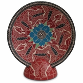Mata Ortiz Pottery Butterfly Plate and Stand