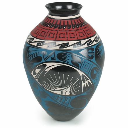 Mata Ortiz Pottery Native Sun Vase