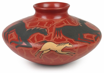 Mata Ortiz Pottery Running Horse Vase