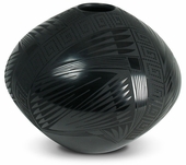 Mata Ortiz Small Hole Black Vase