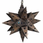 Medium Aged Tin Star Light with Marbles