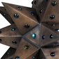 Medium Aged Tin Star Light with Marbles