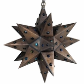Medium Aged Tin Star Light with Marbles