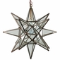 Medium Clear Glass Aged Tin Star Fixture