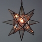 Medium Clear Glass Aged Tin Star Fixture