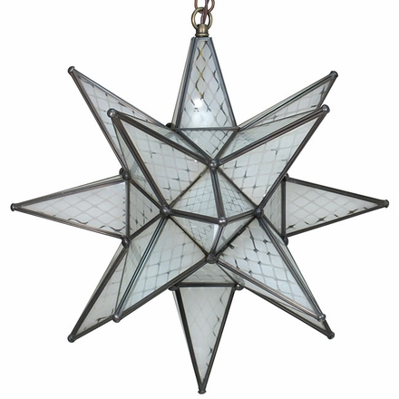 Medium Frosted Maya Star Hanging Fixture