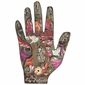 Medium Mexican Folk Art Painted Wood Hand with Milagros