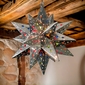 Medium Natural Tin Stained Glass Star Fixture