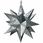Medium Natural Tin Star Light Fixture - 16