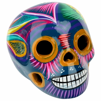 Medium Painted Ceramic Sugar Skull
