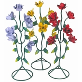 Medium Painted Metal Roses - 20" Tall