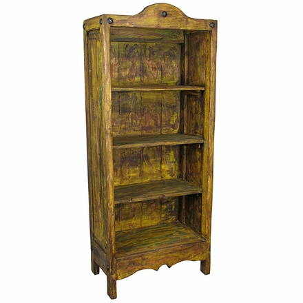 Medium Painted Wood Santa Fe Bookcase Yellow