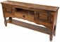 Medium Rustic Wood Turned Leg Buffet Table with 2 Doors, 1 Drawer and Shelf