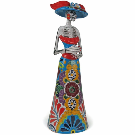 Medium Talavera Catrina Skeleton Statue
