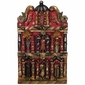 Medium Wooden Retablo with Hand Carved and Painted Religious Figures
