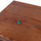 Mesquite Carved End Table with Turquoise Inlay