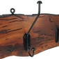 Mesquite Slab Coat Rack with Iron Hooks