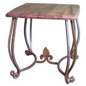 Mesquite Square End Table with Iron Base