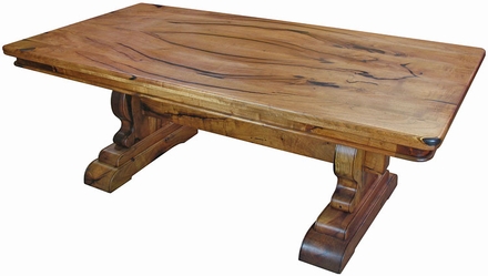 Mesquite Trestle Dining Table with Bookmatched Top