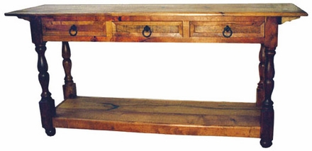Mesquite Turned Leg Sofa Table