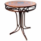 Metal and Tile Top Bistro Table Patio Set with Four Swivel Bar Stools - 36