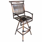 Metal and Tile Top Bistro Table Patio Set with Four Swivel Bar Stools - 36