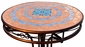 Metal and Tile Top Bistro Table Patio Set with Four Swivel Bar Stools - 36