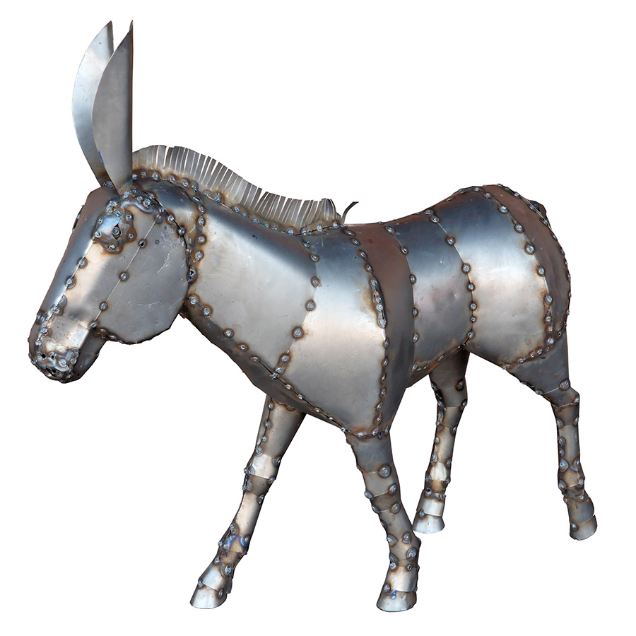 Metal Art Donkey Yard Sculpture 36" Tall