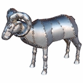 Metal Big Horn Sheep Sculpture - Small - 26" Tall