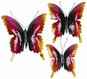 Metal Butterflies Wall Art - Set of Three