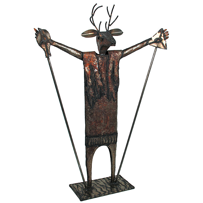 Metal Deer Dancer Yard Art Sculpture