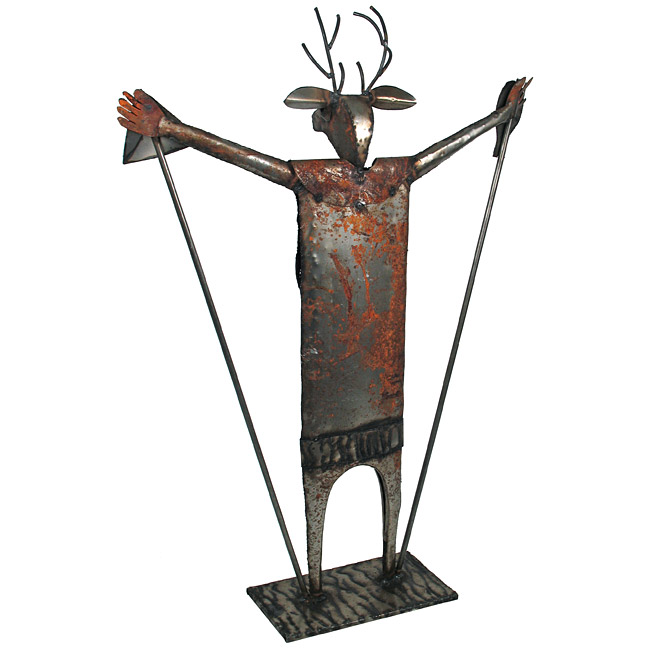 Metal Deer Dancer Yard Art Sculpture
