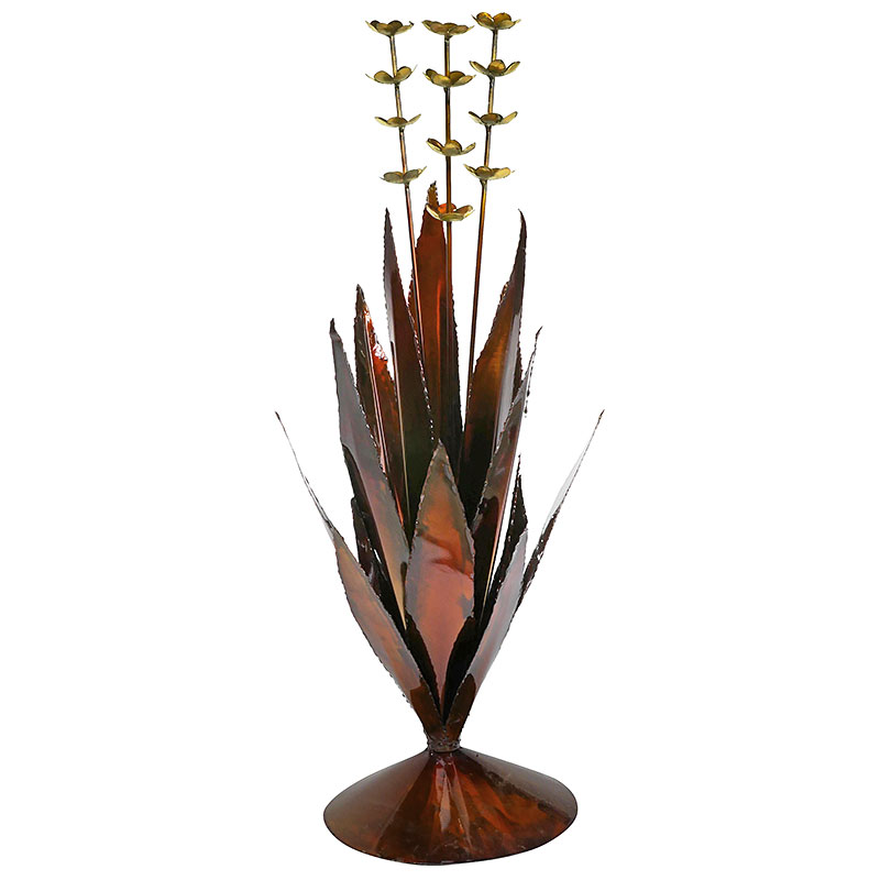 Metal Flowering Agave Yard Art Sculpture