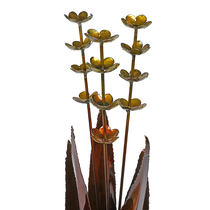 Metal Flowering Agave Yard Art Sculpture